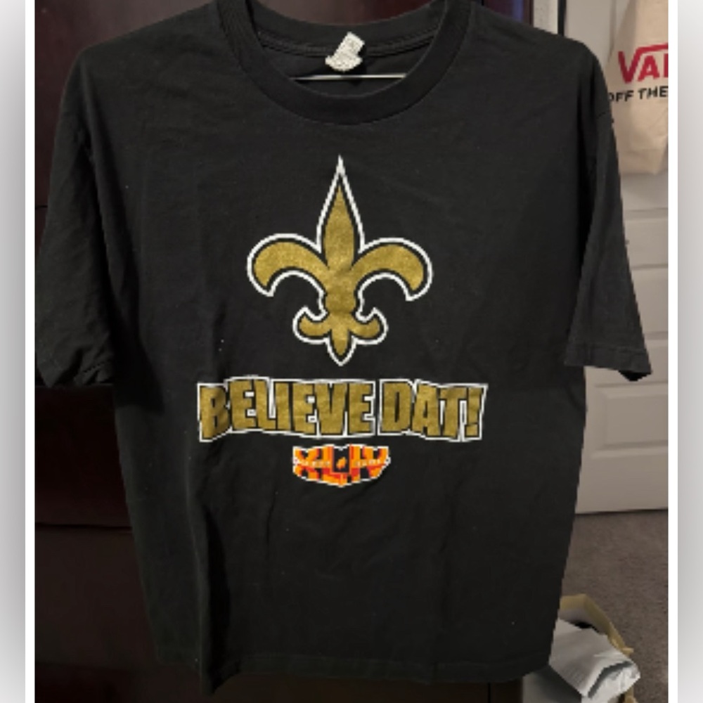 SAINT’S FANS~This one’s for you VTG SUPER BOWL 2010 Champions TEE Adult L
Black